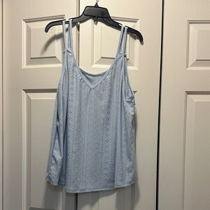 SHEIN Light Blue Eyelet Camisole Top